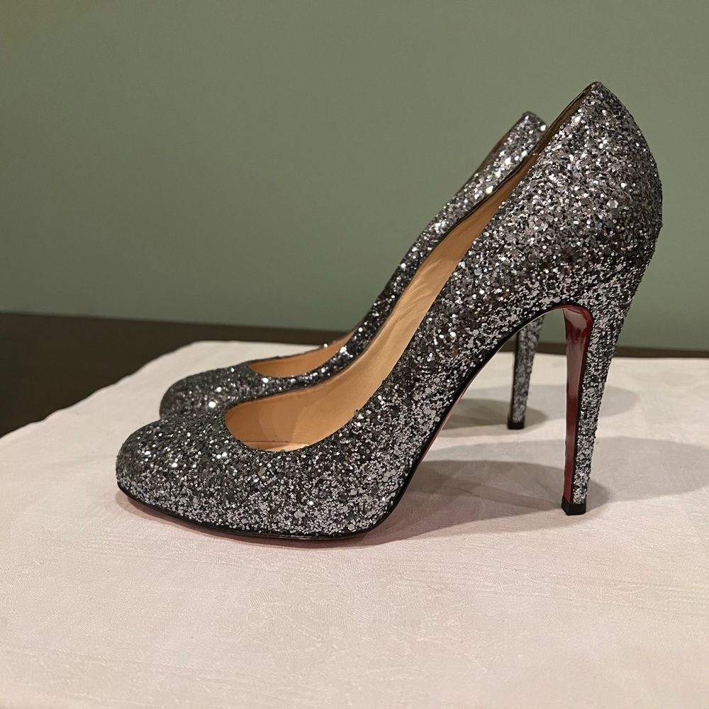 Christian Louboutin , Ron Ron 100 Glitter, Antracite - Picture 7 of 9